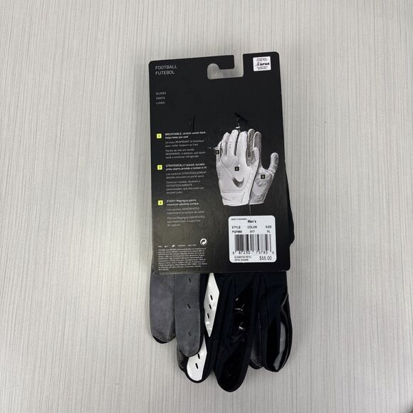 Mens Size XL Nike Vapor Jet 5.0 FG NFL Leather Football Gloves Black PGF665-017 - Picture 6 of 8